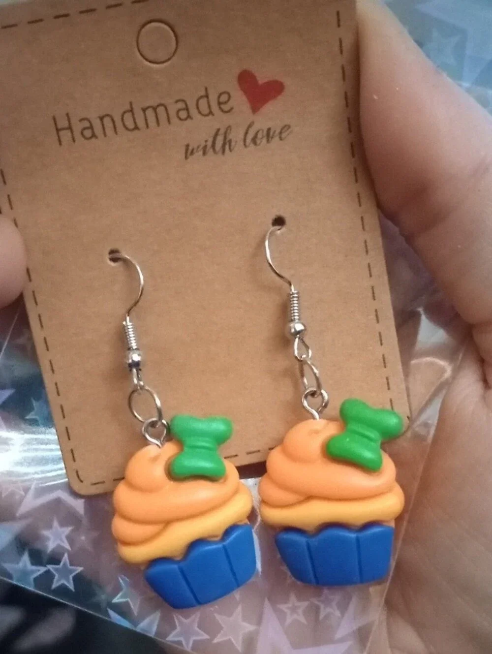 $8 Each Or Bundle 5/$20 Handmade Kids Disney Inspired Orange Cupcake Earrings